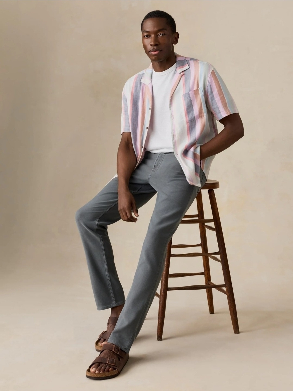 Faherty Stretch Terry 5-Pocket Pants in Slate